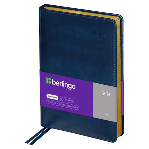 Ежедневник датированный Berlingo xGold A5, 184 л, Синий