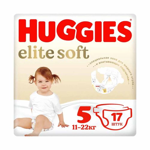 Подгузники Huggies Elite Soft, 5 (12-22 кг), 17 шт