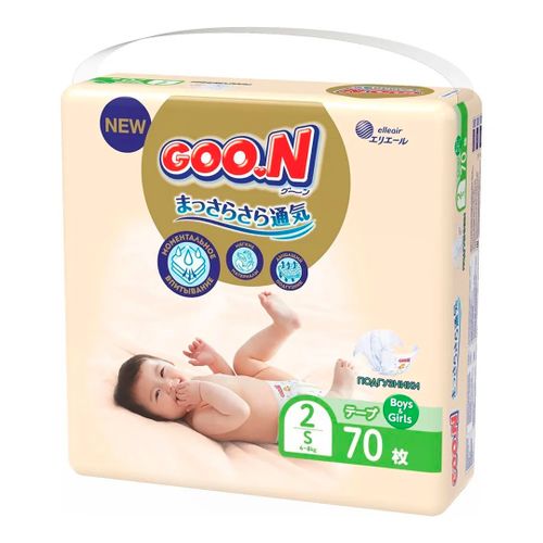 Подгузники Goon Premium Soft, S (4-8 кг), 70 шт