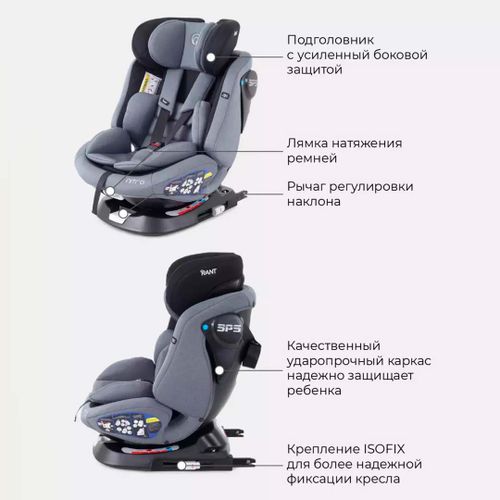 Автокресло RANT Nitro isofix UB619A, Серый, в Узбекистане