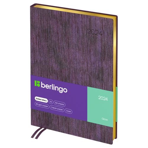 Ежедневник датированный Berlingo Glow A5, 184 л, Фиолетовый