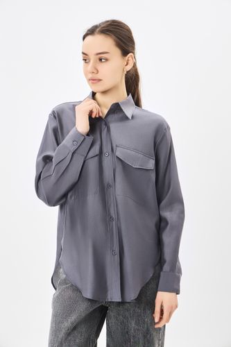 Женская рубашка длинный рукав Terra Pro AW23WES-21011, Dark Grey