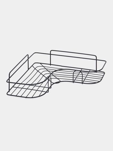 Полка угловая для ванной комнаты и кухни Ch-13, Черный