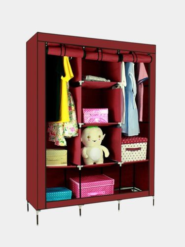 Складной шкаф Storage Wardrobe mod 88130, 130х45х175 см, Бордовый