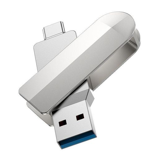 USB-флешка Hoco 2в1 UD10 USB 3.0+Type-C, 128 GB, Серебристый, купить недорого