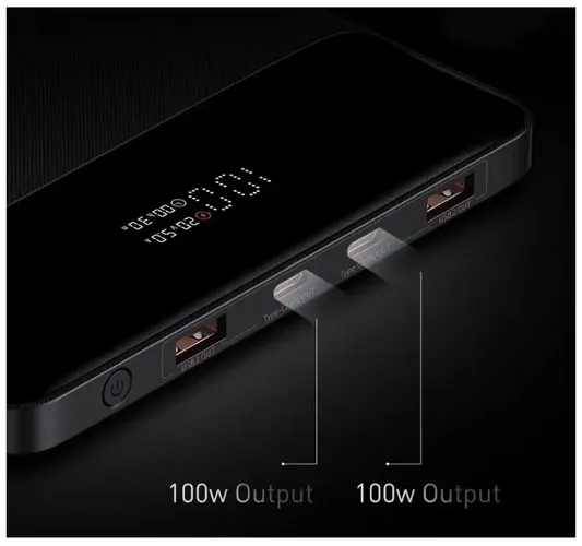 Universal tashqi batareya Baseus, 20000 mAh 100W PPDGL-01, Qora, в Узбекистане