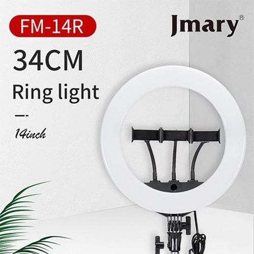 LED halqali chiroq Jmary FM-14R, shtativsiz, 34 sm, Qora, купить недорого