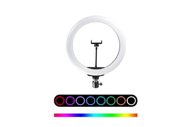 Кольцевая лампа RGB LED MJ26 (26см) без штатива, 26 см, Черный