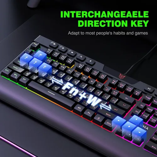 O'yin klaviaturasi Onikuma G21 104 Keycaps va o'yin ergonomik sichqonchasi CW902, Qora, купить недорого