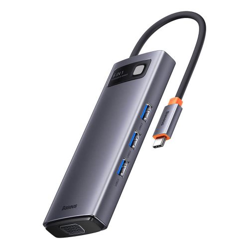 USB-хаб Baseus Metal Gleam Series 6в1(WKWG030013), Черный, фото