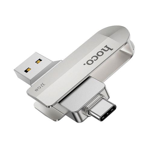 USB-флешка Hoco 2в1 UD10 USB 3.0+Type-C, 32 GB, Серебристый