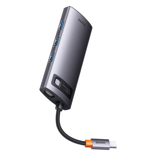 USB-хаб Baseus Metal Gleam Series 6в1(WKWG030013), Черный, 49500000 UZS