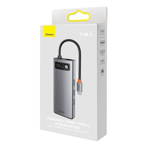 USB-хаб Baseus Metal Gleam Series 7в1(WKWG040113), Черный, в Узбекистане