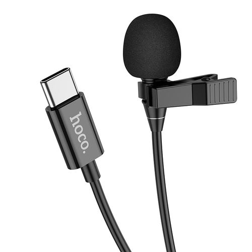 Ilgakli mikrofon Hoco L14 Type-C uchun, Qora