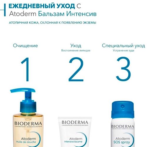 Интенсивный ультра-успокаивающий бальзам Bioderma Atoderm Intensive Baume, 200 мл, фото № 4