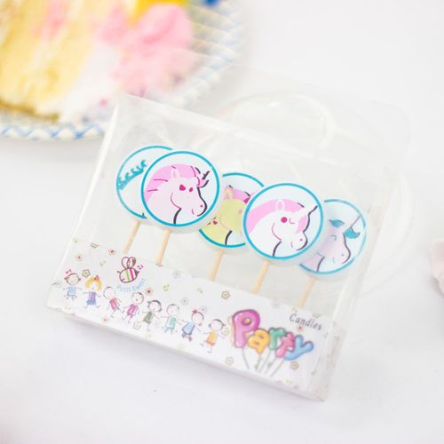 Tort shamlari to‘plami Petit Sweet Round Unicorn, 5 dona