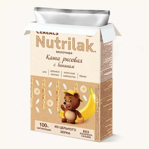 Каша молочная Nutrilak ProCereals рисовая с бананом, 200 г, купить недорого