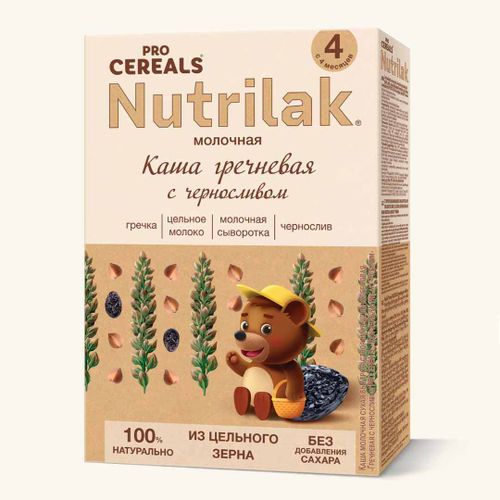 Каша молочная Nutrilak ProCereals гречневая с черносливом, 200 г