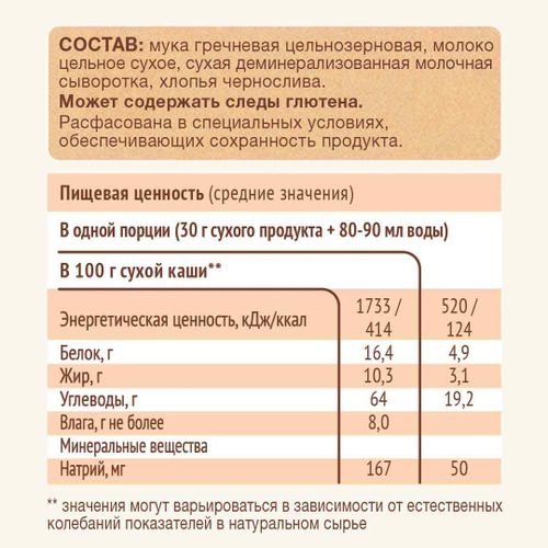 Каша молочная Nutrilak ProCereals гречневая с черносливом, 200 г, купить недорого