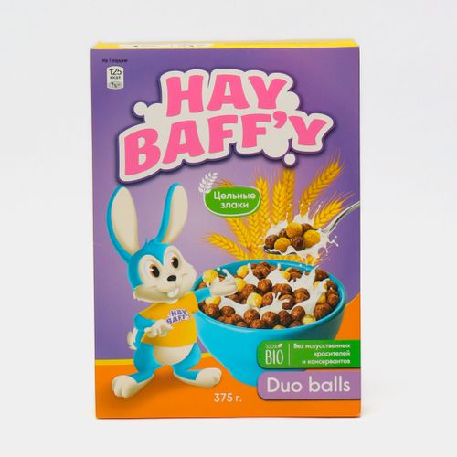 Готовый завтрак Hay Baffy молочно-шоколадные шарики, 375 г