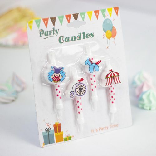 Набор свечей Party Candles Circus PC31420, 4 шт, Белый