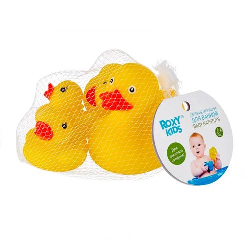 Набор игрушек для ванной Roxy-Kids Уточки RRT-811, Желтый, купить недорого
