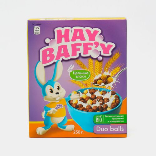 Готовый завтрак Hay Baffy молочно-шоколадные шарики, 250 г