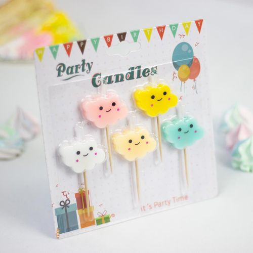 Набор свечей в виде облака Party Candles PC55033, 5 шт