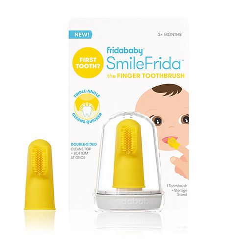 Силиконовая зубная щетка напальчник Fridababy для зубов и десен, Желтый