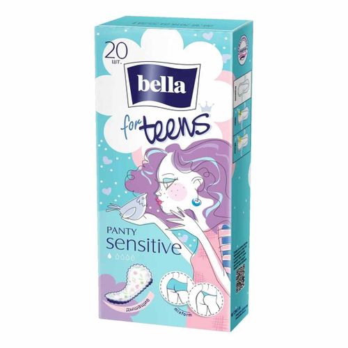 Ежедневные прокладки Bella Panty for teens Sensitive, 1 капля, 20 шт, купить недорого