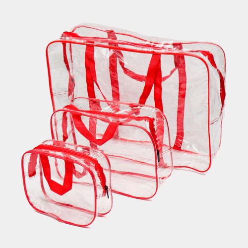 Прозрачная сумка в роддом комплект 919191930, 3 шт, Красный
