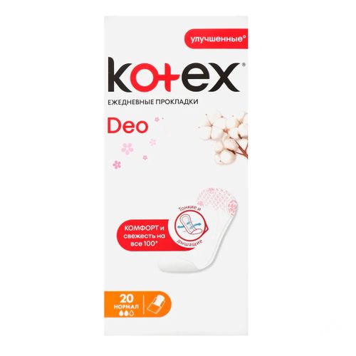 Ежедневные прокладки Kotex Normal Deo "улучшенные", 20 шт