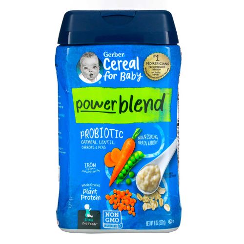 Каша Gerber Cereal for Baby Power Blend овсяно-чечевичная Морковь-горох 12456254, 227 г