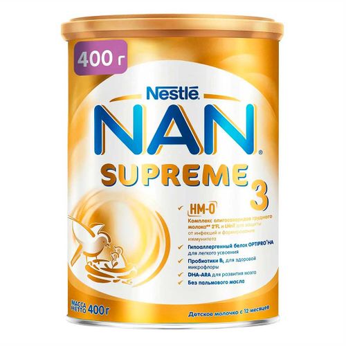 Молочко NAN 3 Supreme, 400 гр с 12+ мес