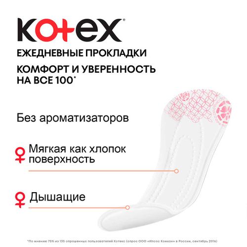 Ежедневные прокладки Kotex Normal Deo "улучшенные", 20 шт, в Узбекистане