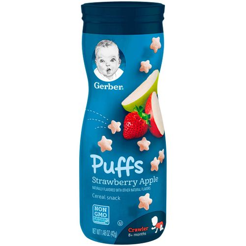 Снеки Gerber Puffs яблоко клубника, 8+ мес 42 гр