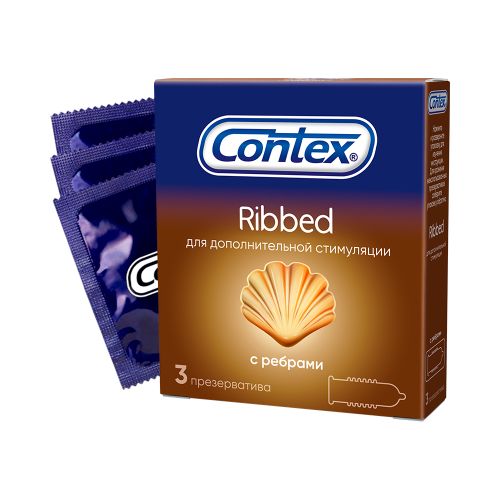 Презервативы Contex Ribbed с ребристой структурой, 3 шт