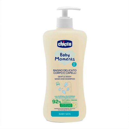 Нежное средство для мытья волос и тела Chicco Baby moments, 500 мл