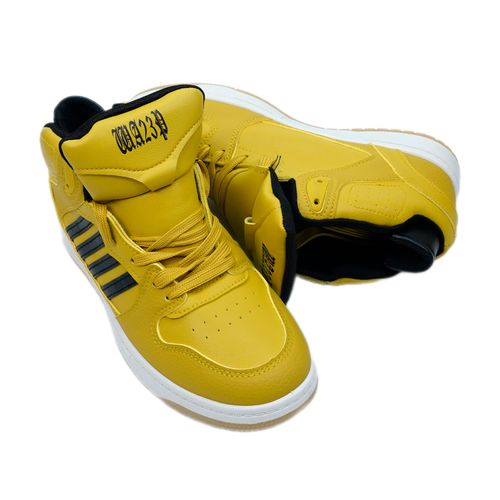 Кроссовки Qianfenxiang стиль Adidas Forum 84 High 1011, Черно-желтый, фото