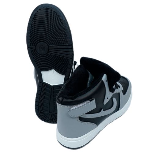 Кроссовки Qianfenxiang стиль Nike с мехом 1012, Серый