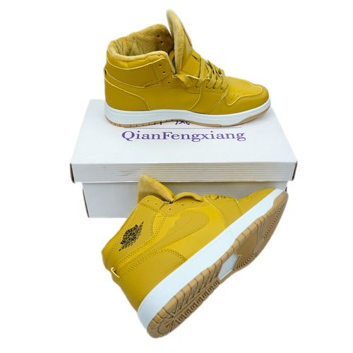 Кроссовки Qianfenxiang Джордан с мехом 1021, Желтый, foto