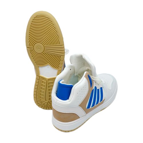 Кроссовки Qianfenxiang стиль Adidas Forum 84 High 1011, Бело-синий, купить недорого