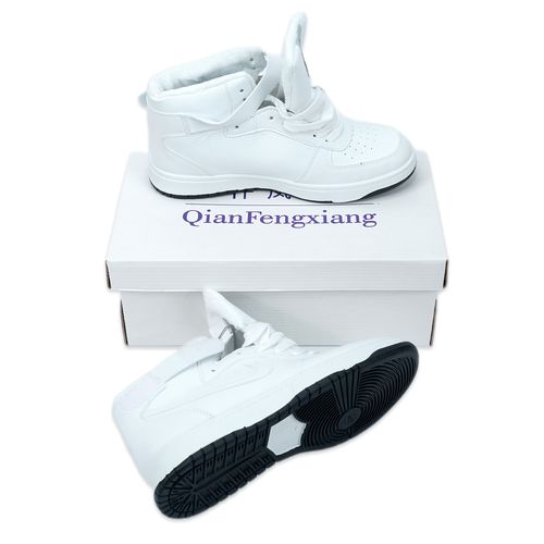 Кроссовки Qianfenxiang стиль Nike с мехом 1012, Белый, фото № 17