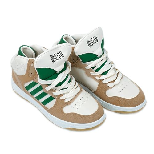 Krossovkalar Qianfenxiang stil Adidas Forum 84 High 1011, Bej-yashil