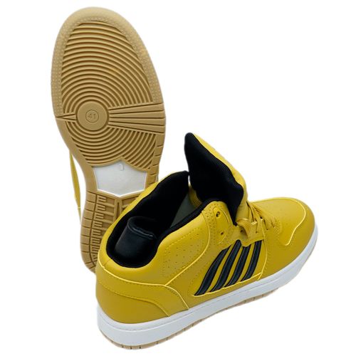 Кроссовки Qianfenxiang стиль Adidas Forum 84 High 1011, Черно-желтый, фото № 4