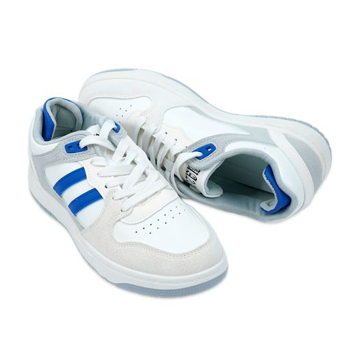 Мужские кроссовки Qianfenxiang стиль Adidas 5552, Молочно-голубой, фото