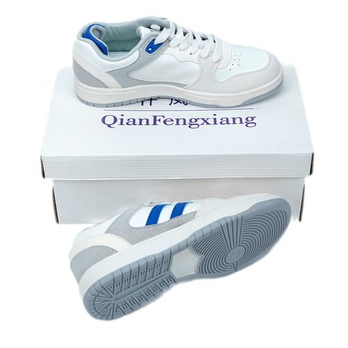 Мужские кроссовки Qianfenxiang стиль Adidas 5552, Молочно-голубой, фото № 15
