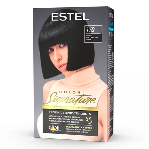 Стойкая крем-гель краска для волос Estel Color Signature, №-1/0, 170 мл