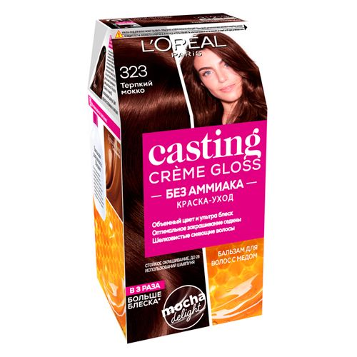 Краска для волос L'oreal Casting Creme Gloss, 323-Черный шоколад