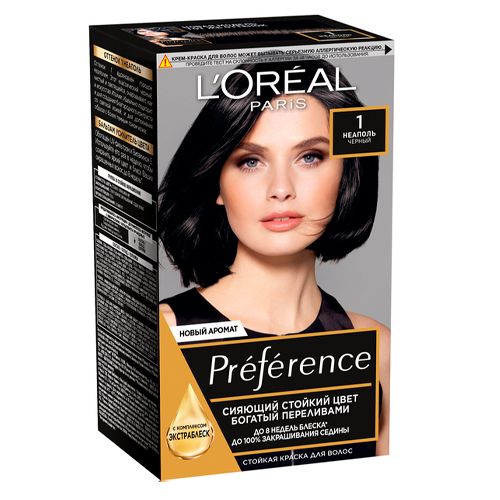Краска для волос L'Oreal Recital Preference, 1-Неаполь Черный